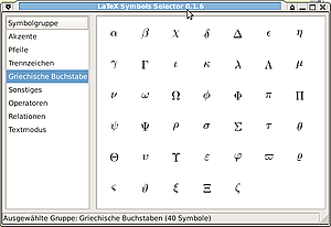 LaTeX Symbols Selector LaTeX Symbols Selector